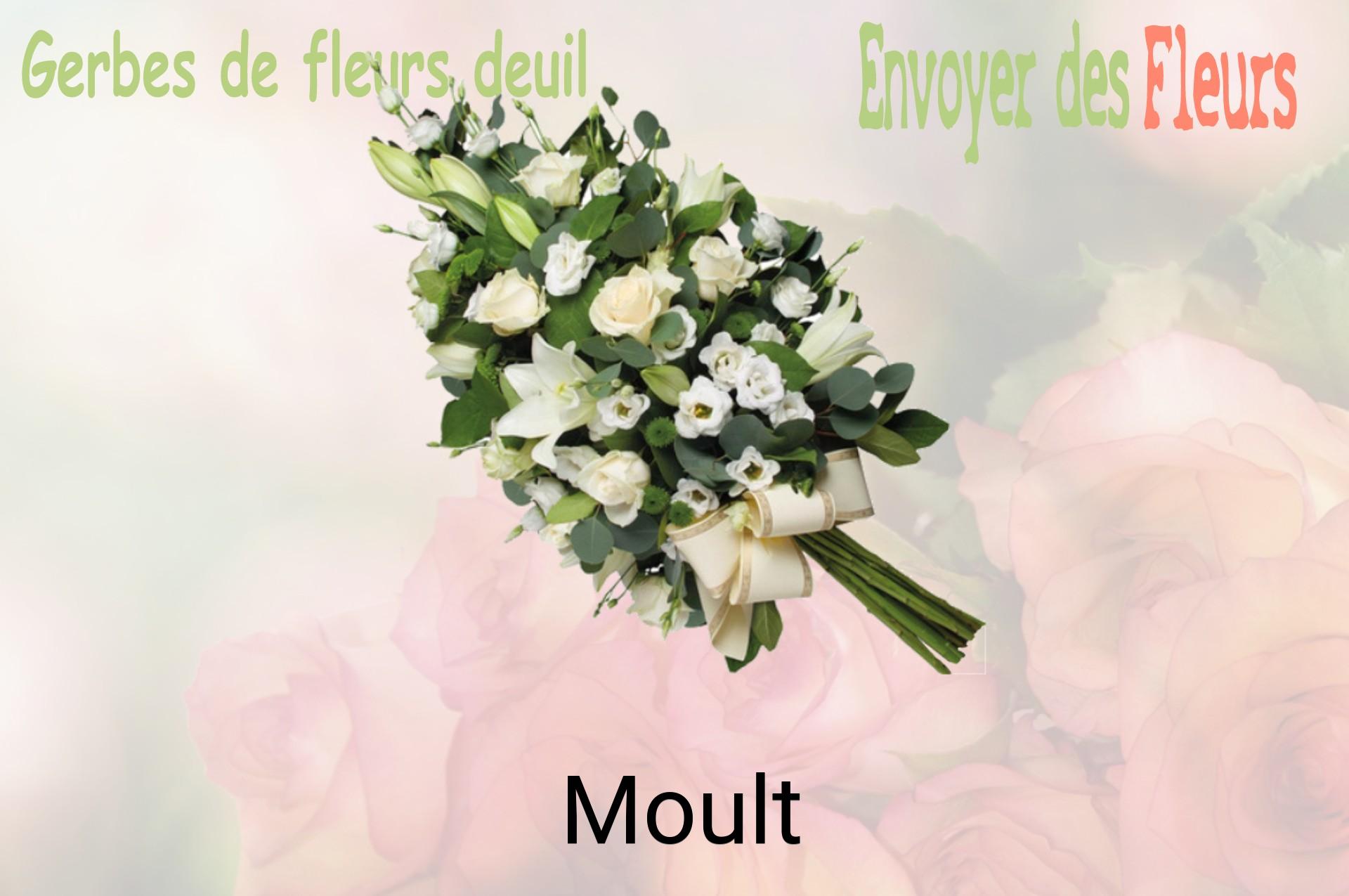 Gerbe de fleurs de deuil livrée à Moult